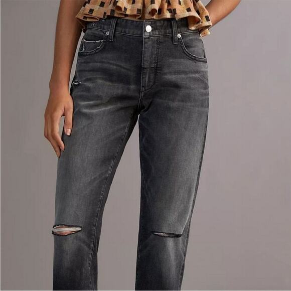 Anthropologie Pilcro The Selvedge Borrowed Jean Charcoal Black Distressed 32 - Picture 4 of 13